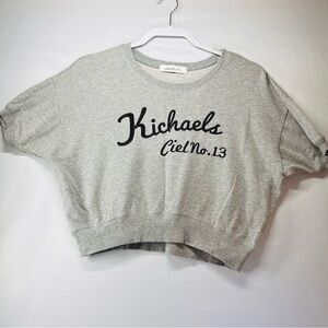 Gray Women's  cropped Sweatshirt‎